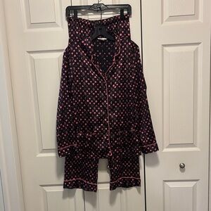 Victoria's Secret Black and Pink Star Pajama Set